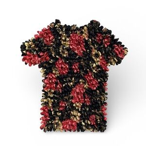 Y2K Magic Scarf Popcorn Floral Shirt